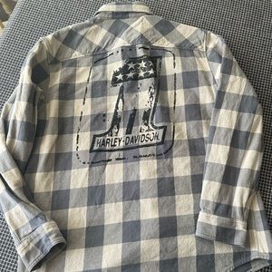 Men’s XL Harley Davidson plaid heavy woven shirt
